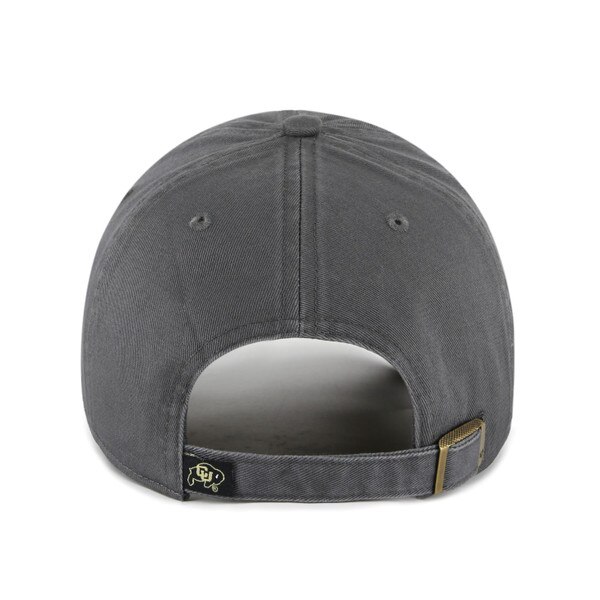 A dark gray adjustable backing for the dark gray hat.